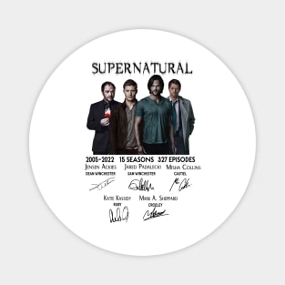 Supernatural All Cast Signed 15th Anniversary 2005  2020 Magnet